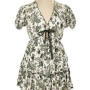 Trixxi Green and White Floral Dress